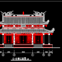 龙山寺大殿平立面方案图