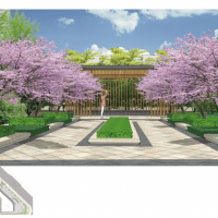 园林景区钢结构廊架设计图（含效果）