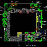 别墅室外庭院景观绿化设计CAD平面图