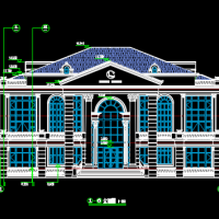 2000平米四层框架结构欧式庄园办公楼建筑设计图