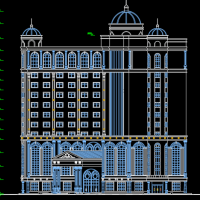 某欧式十三层大酒店建筑cad设计方案图