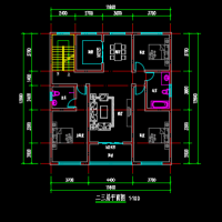 11.8X12.8三层农村自建房设计平面图