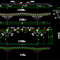 铁路站台钢结构雨棚设计施工图纸