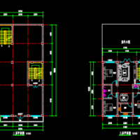9.7X19.6带商业四层自建房设计方案图纸