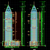 江苏55层超高层办公楼综合楼建筑设计图