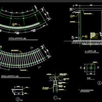 双柱弧形花架CAD设计图纸
