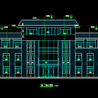 某企业三层综合办公楼建筑及结构图(立面漂亮)