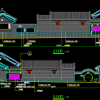 北京古北水镇旅游景区内四合院建筑施工图