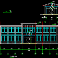 安徽某村级文化中心建筑结构水电全套图(两层办公楼)