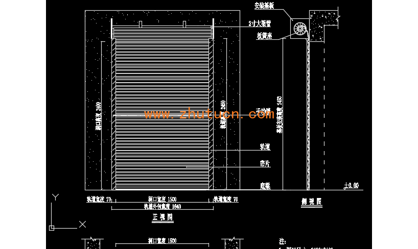 消音门卷闸门卷帘门cad图纸
