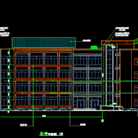 3437平米四层框架结构中学教学楼建筑图