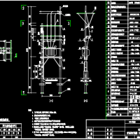 双杆柱上变台型变电所安装图（200~500KVA容量变压器，杆上变压器图）