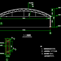 22.4m跨圆拱形管桁架施工图纸