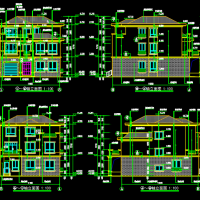 402平米11.4X17.3 三层砌体结构别墅建结水电全套图