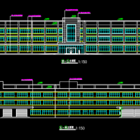 3层框架厂房建筑图（带货梯）