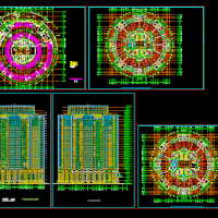 圆形办公建筑设计CAD图