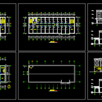 1791平米3层学生宿舍楼建筑方案图