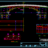 跨径30m混凝土双曲拱桥全套施工图