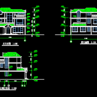 11.1X11.4三层砖混结构别墅建筑方案图