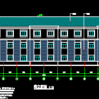 三层外廊坡屋顶办公楼建筑设计图