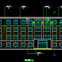 2080平米四层框架结构办公楼建筑设计图