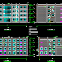 安徽2632平米四层框架社区医院建结水电全套图