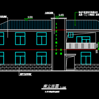 两层坡屋顶村委会办公楼建筑施工图