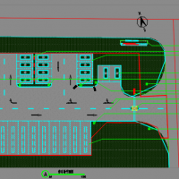 生态停车场做法、入口标识及坐凳CAD施工图