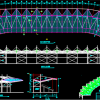 韩城市体育场整体改造工程体育场看台膜结构CAD图