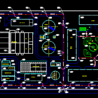 污水处理厂工艺设计总平面图