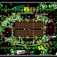 长春奥林匹克公园体育场建筑设计图(地下带人防设计)