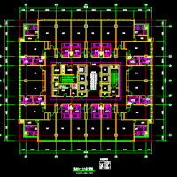 24层核心筒结构酒店建筑方案图