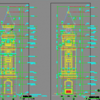 景观塔钟楼建筑设计施工图
