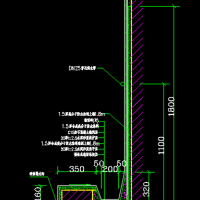 公共卫生间小便槽小便池CAD详图