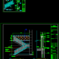 钢化玻璃楼梯栏板CAD详图