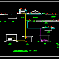 污水处理厂高程及工艺流程图