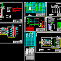 污水处理厂粗格栅及进水泵电气设计CAD图