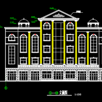 四层框架结构简欧办公楼建筑及结构图