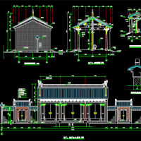 盂城州署单层砖木仿古建筑施工图（建筑、结构、电气、给排水）