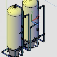 水利工程三维立体树脂罐CAD结构模型