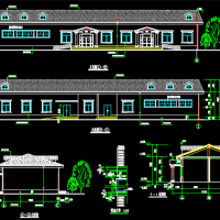 一层框架结构服务区超市及公厕建筑设计图