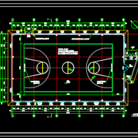 单层钢结构室内篮球馆建筑施工图