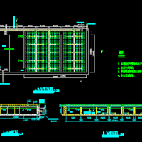 污水处理厂A2O工艺曝气池平面及剖面图