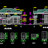 二层砌体结构别墅建筑施工图纸