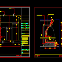 美式别墅壁炉CAD详图