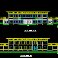 两层框架结构餐厅建筑方案图纸