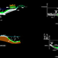 小流量河道生态修复设计CAD图