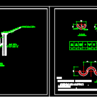 河道护岸波浪桩CAD断面图