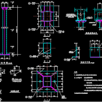 钢柱连接件详图加劲板CAD图