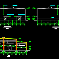 格构柱重钢结构厂房建筑及结构施工图（100T吊车）